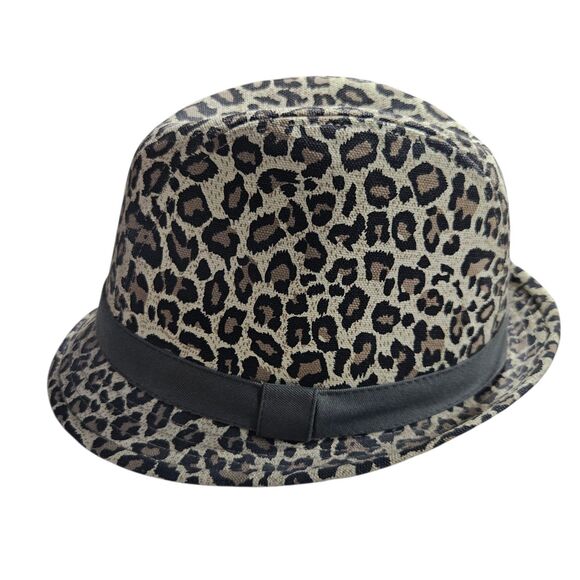 Nicole Marciano Leopard Print Fedora Hat 100% Cotton Women's One Size Fits Most - Picture 1 of 4